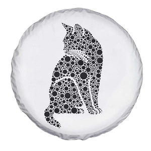 Polka Dot Black Cat Spare Tire Cover International Dot Day Gift
