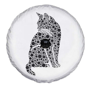 Polka Dot Black Cat Spare Tire Cover International Dot Day Gift