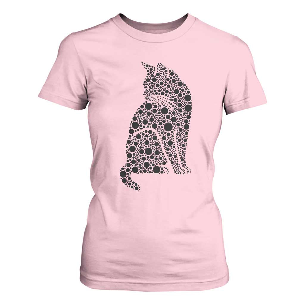 Polka Dot Black Cat T Shirt For Women International Dot Day Gift