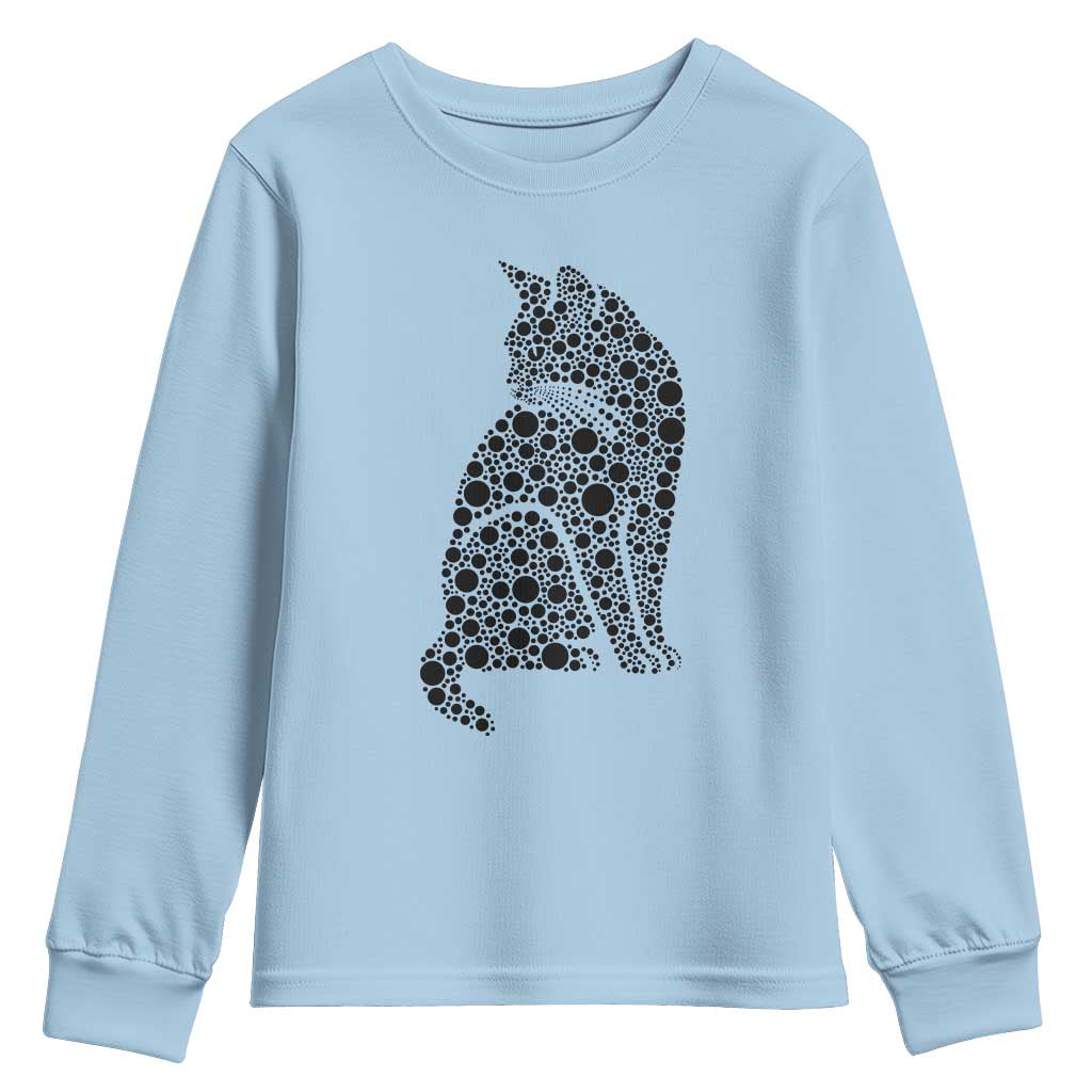 Polka Dot Black Cat Youth Sweatshirt International Dot Day Gift
