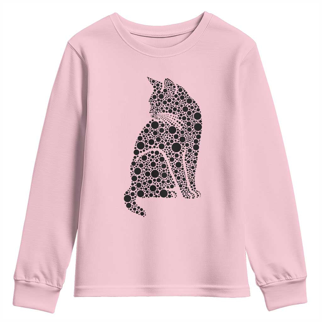 Polka Dot Black Cat Youth Sweatshirt International Dot Day Gift