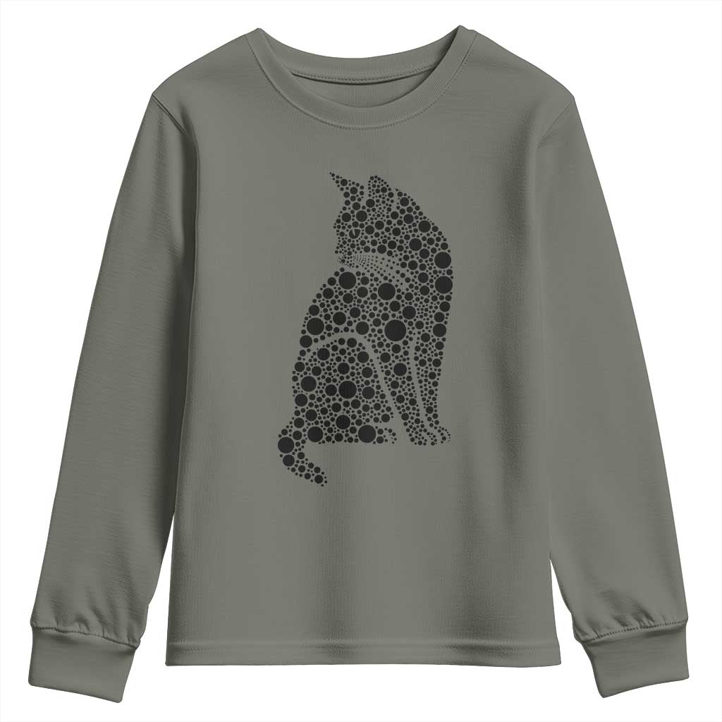 Polka Dot Black Cat Youth Sweatshirt International Dot Day Gift