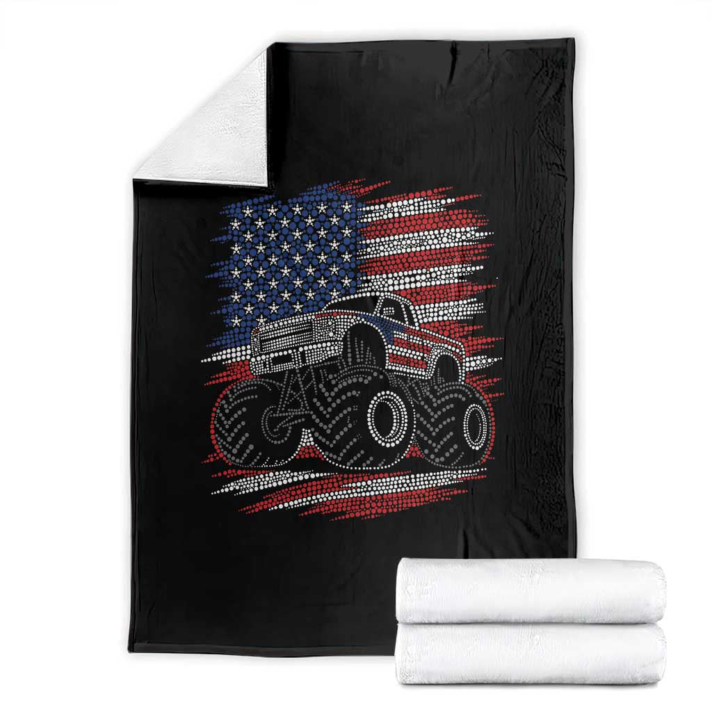 Patriotic Monster Truck Polka Dot Throw Blanket Dot Day Gift