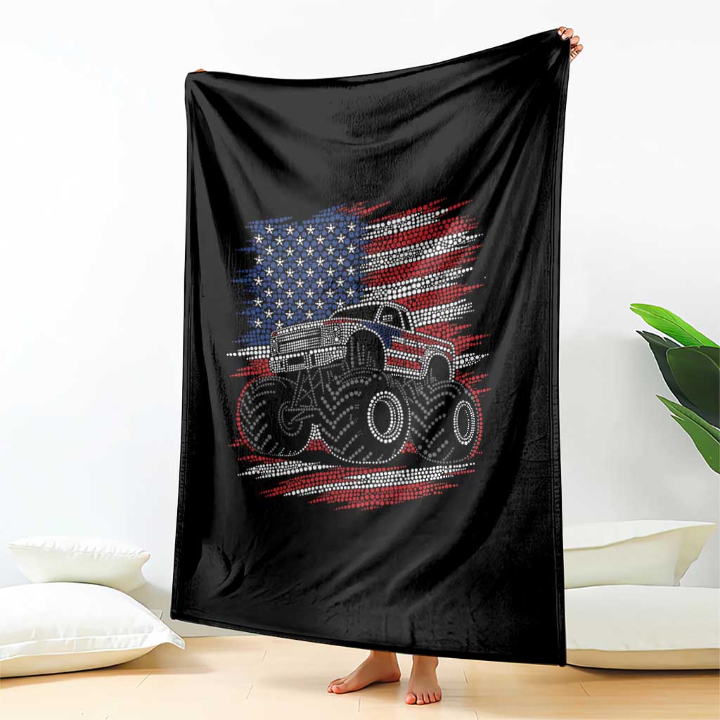 Patriotic Monster Truck Polka Dot Throw Blanket Dot Day Gift