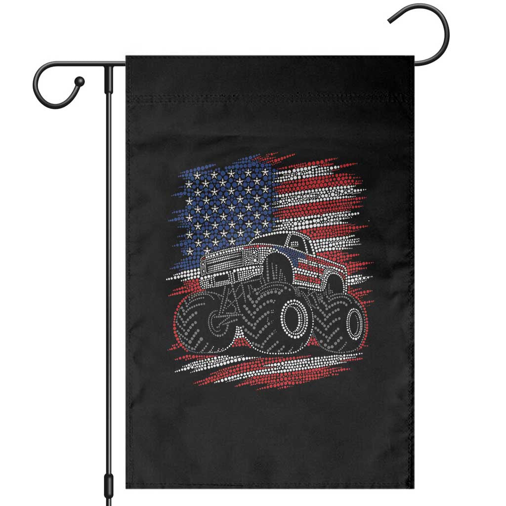 Patriotic Monster Truck Polka Dot Garden Flag Dot Day Gift TS12 Black Print Your Wear