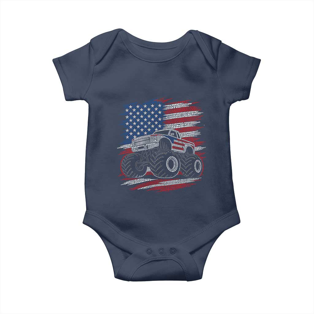 Patriotic Monster Truck Polka Dot Baby Onesie Dot Day Gift
