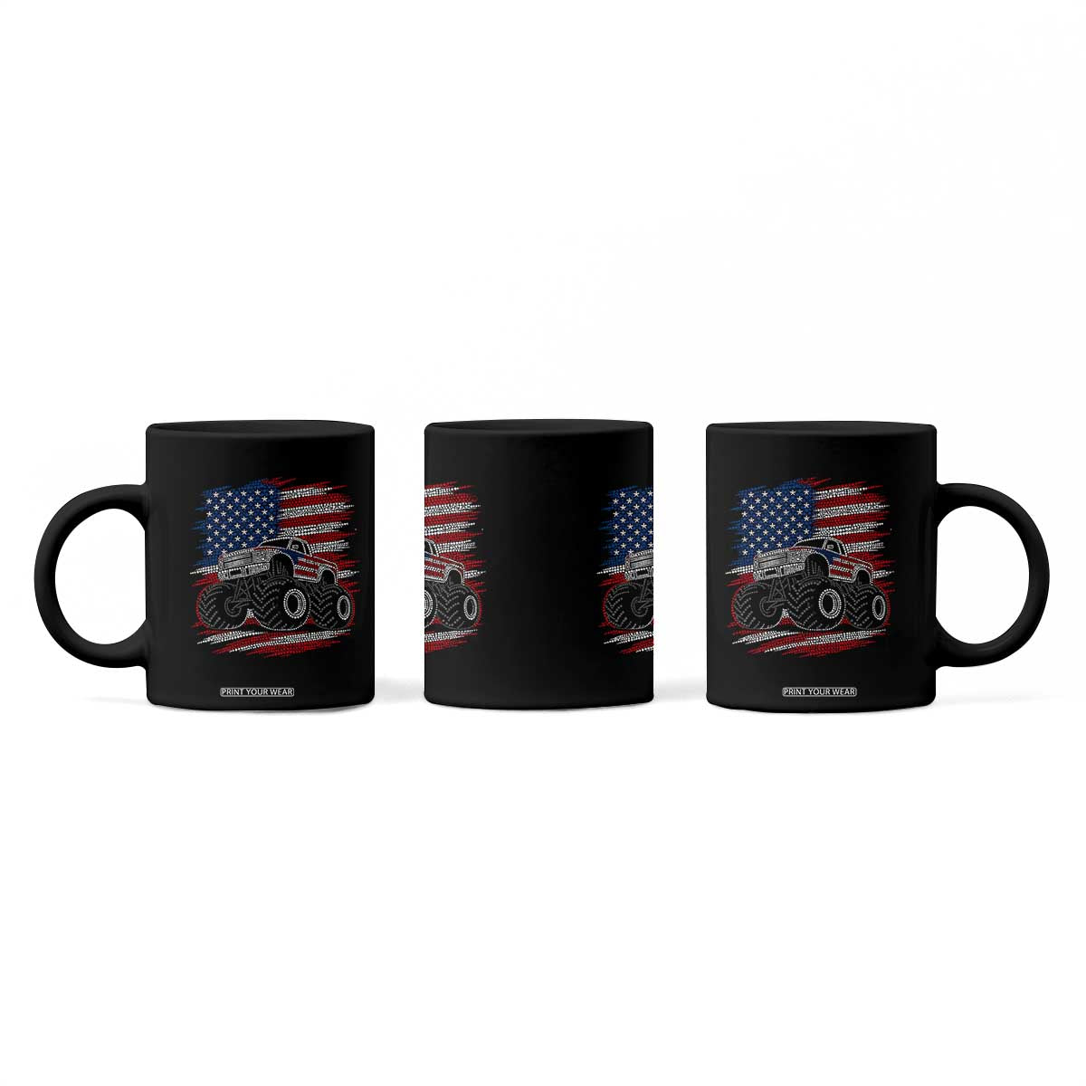 Patriotic Monster Truck Polka Dot Coffee Mug Dot Day Gift