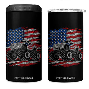 Patriotic Monster Truck Polka Dot 4 in 1 Can Cooler Tumbler Dot Day Gift