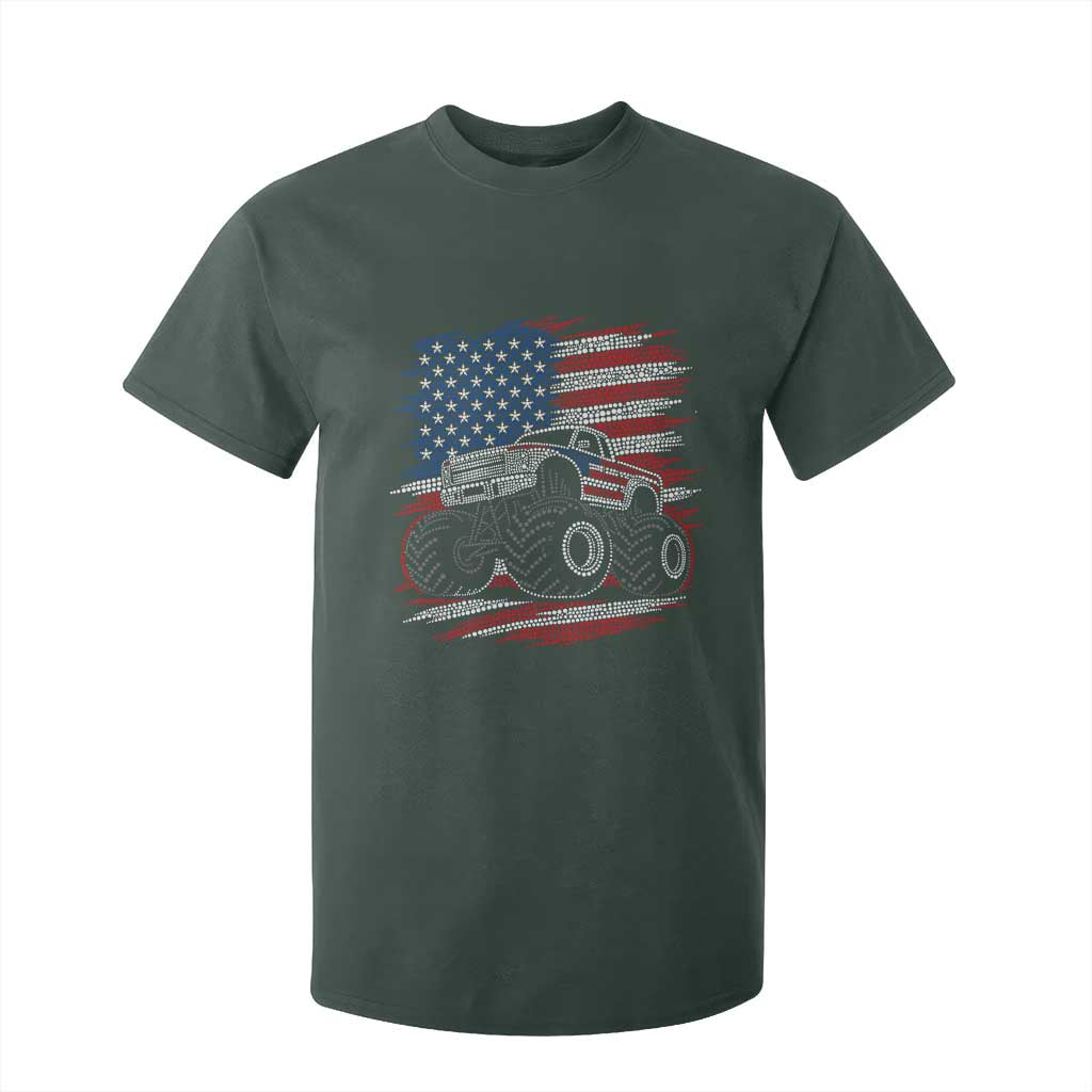 Patriotic Monster Truck Polka Dot T Shirt For Kid Dot Day Gift