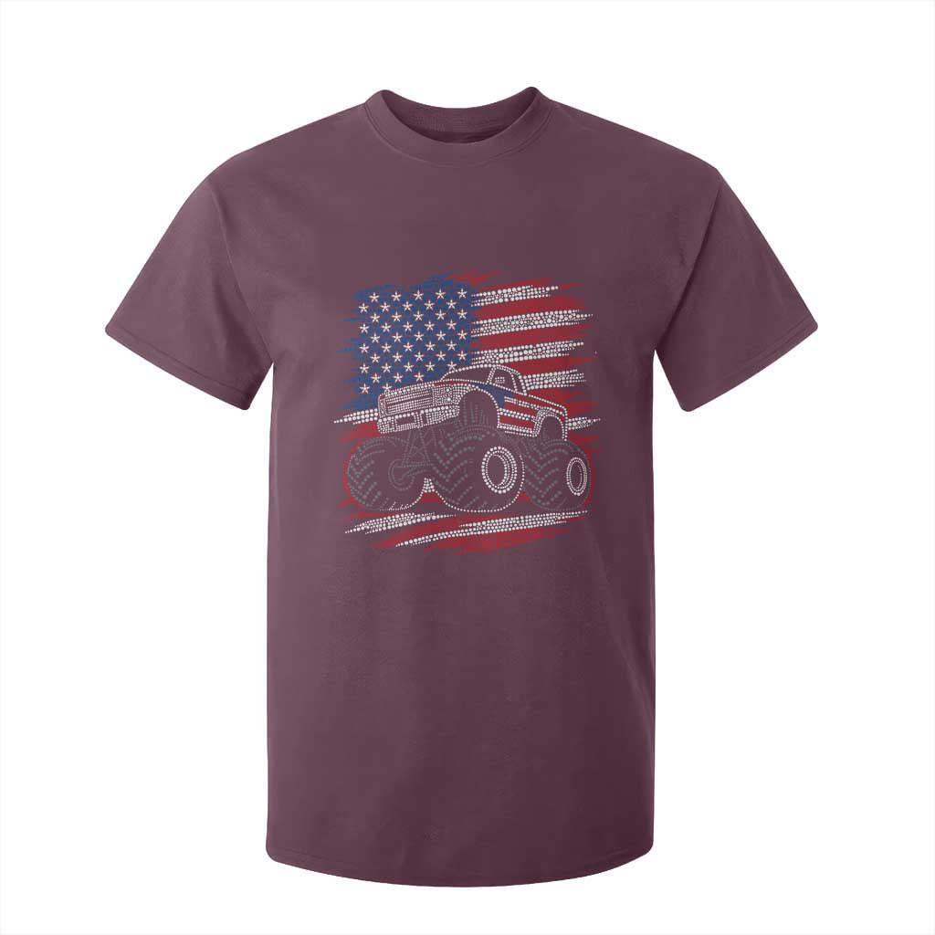 Patriotic Monster Truck Polka Dot T Shirt For Kid Dot Day Gift