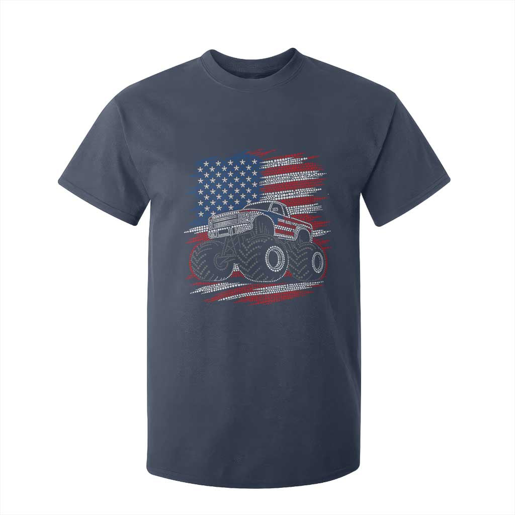 Patriotic Monster Truck Polka Dot T Shirt For Kid Dot Day Gift