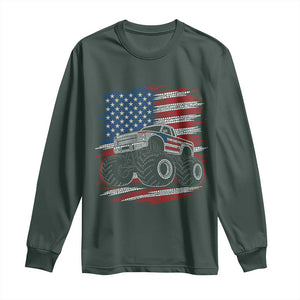 Patriotic Monster Truck Polka Dot Long Sleeve Shirt Dot Day Gift