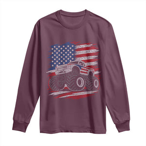 Patriotic Monster Truck Polka Dot Long Sleeve Shirt Dot Day Gift