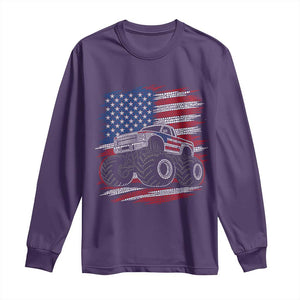 Patriotic Monster Truck Polka Dot Long Sleeve Shirt Dot Day Gift