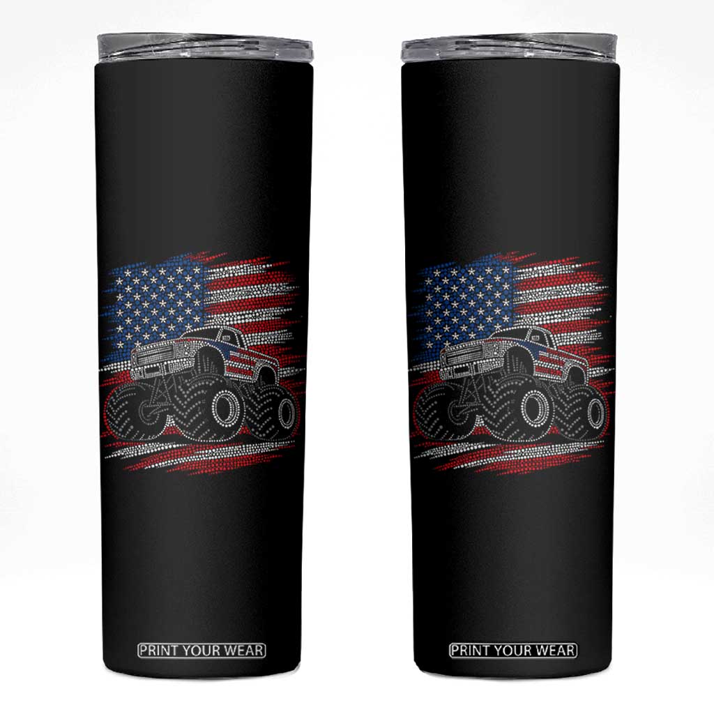 Patriotic Monster Truck Polka Dot Skinny Tumbler Dot Day Gift