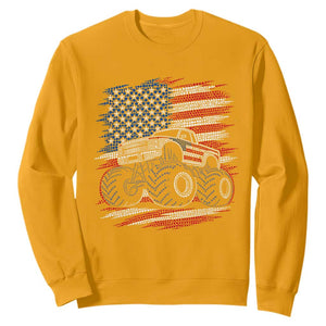 Patriotic Monster Truck Polka Dot Sweatshirt Dot Day Gift