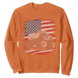 Patriotic Monster Truck Polka Dot Sweatshirt Dot Day Gift