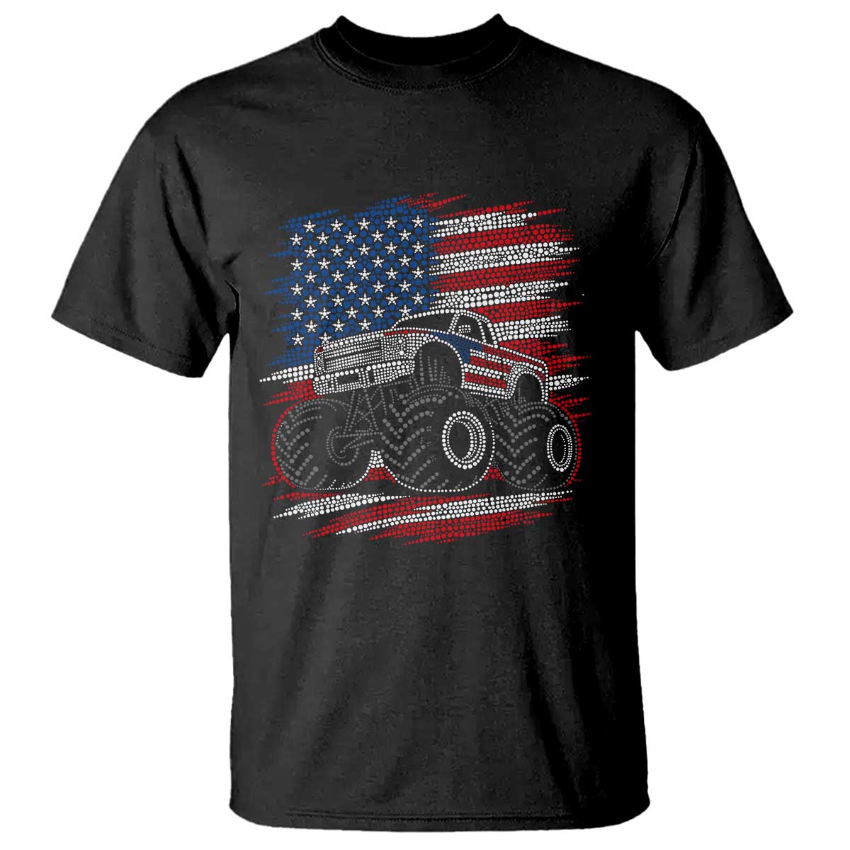 Patriotic Monster Truck Polka Dot T Shirt Dot Day Gift
