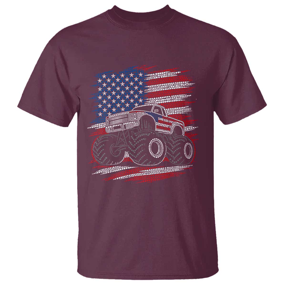 Patriotic Monster Truck Polka Dot T Shirt Dot Day Gift