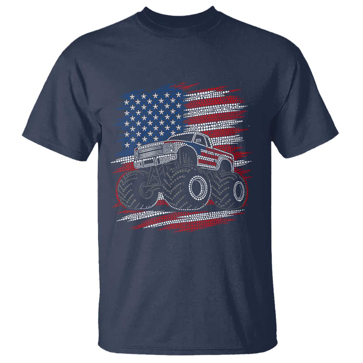Patriotic Monster Truck Polka Dot T Shirt Dot Day Gift