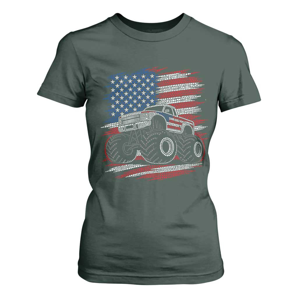 Patriotic Monster Truck Polka Dot T Shirt For Women Dot Day Gift