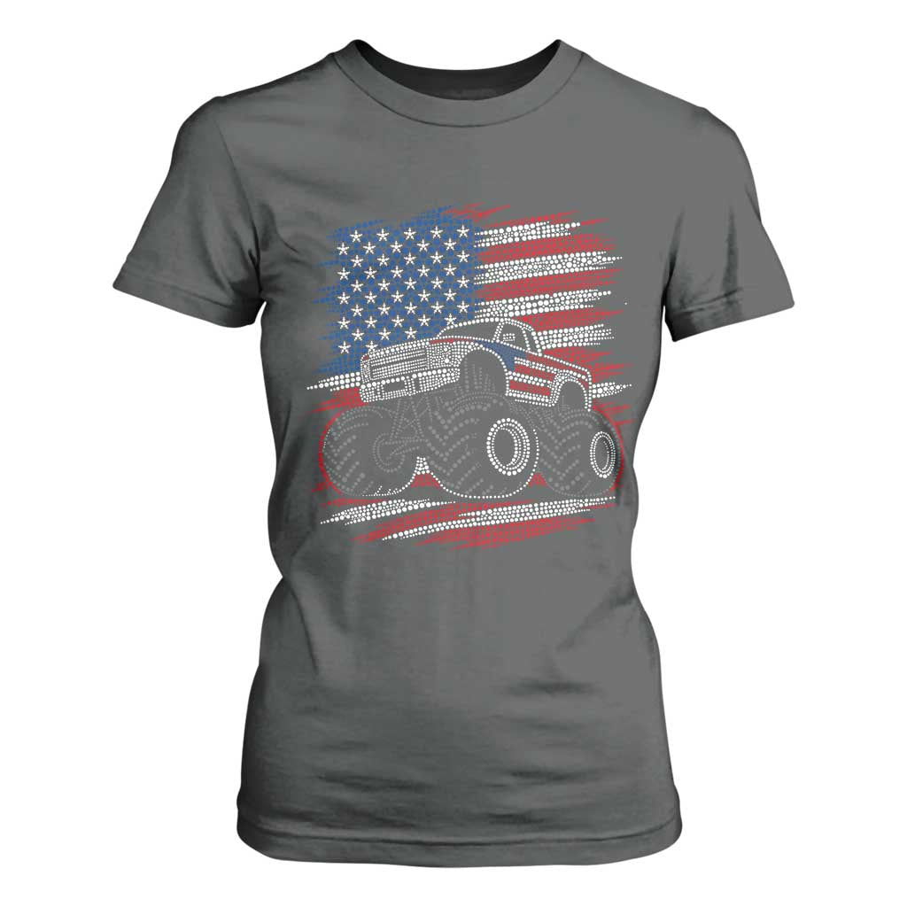 Patriotic Monster Truck Polka Dot T Shirt For Women Dot Day Gift
