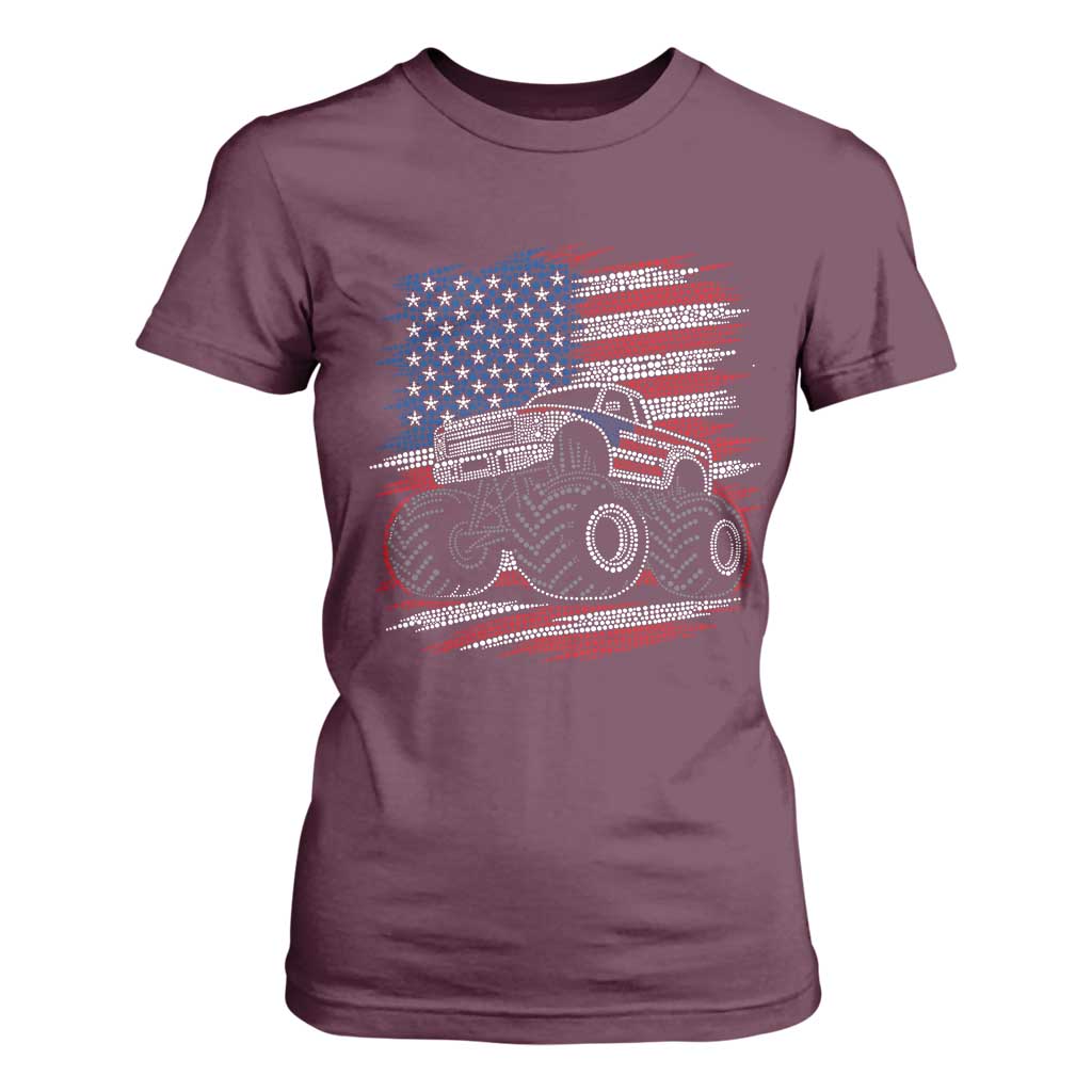 Patriotic Monster Truck Polka Dot T Shirt For Women Dot Day Gift