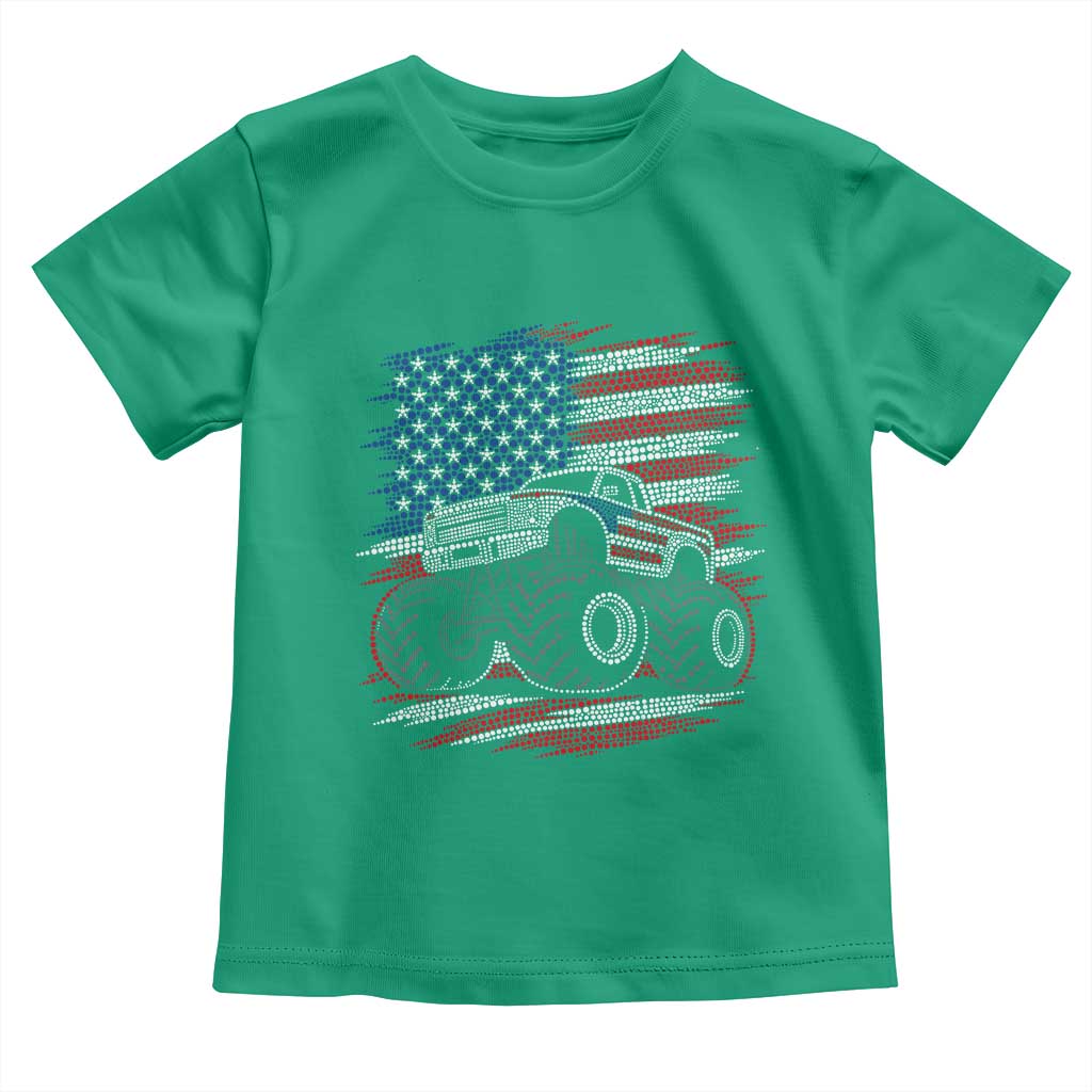 Patriotic Monster Truck Polka Dot Toddler T Shirt Dot Day Gift