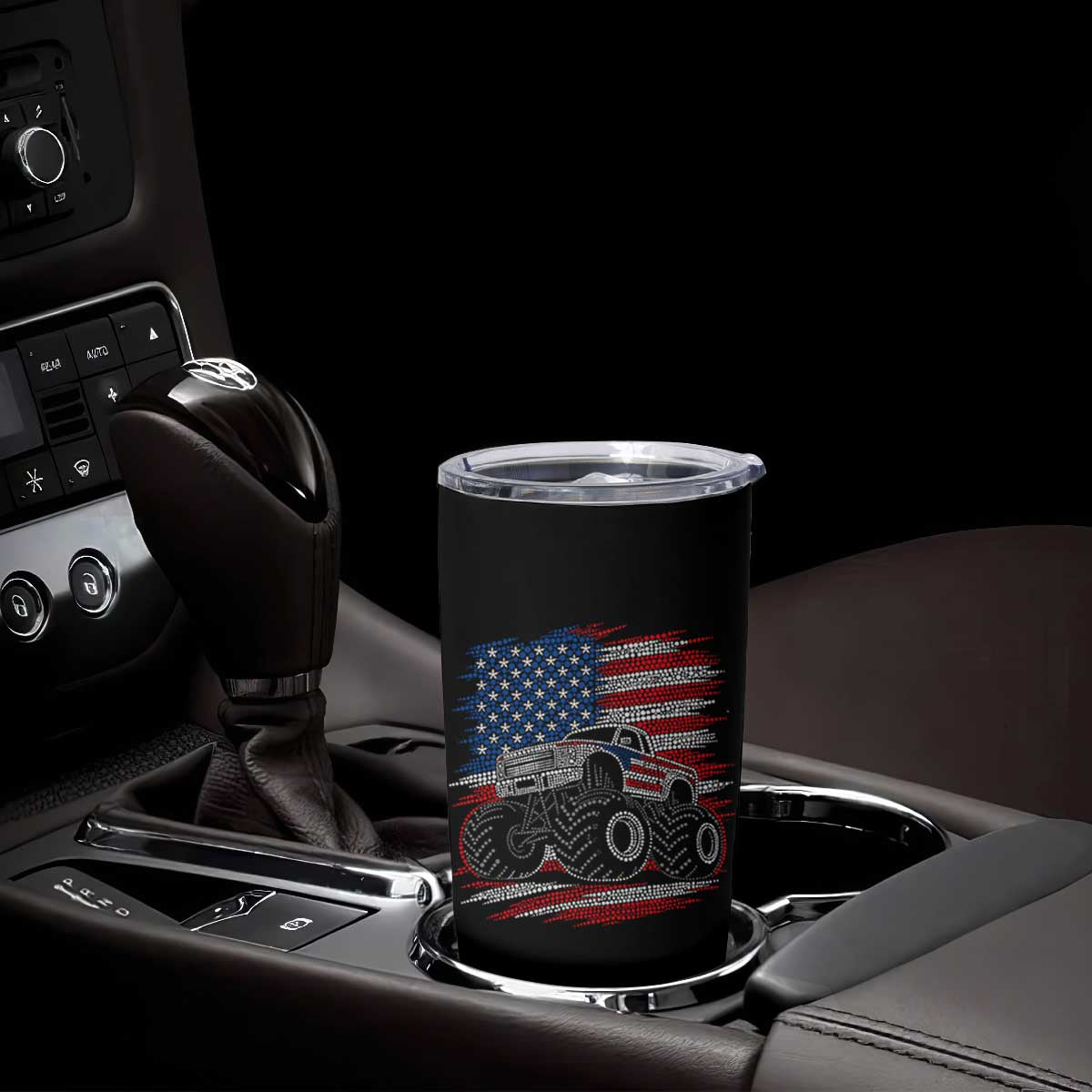 Patriotic Monster Truck Polka Dot Tumbler Cup Dot Day Gift