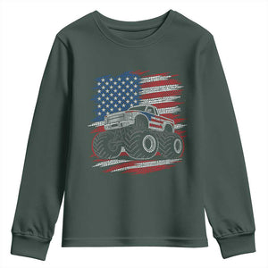 Patriotic Monster Truck Polka Dot Youth Sweatshirt Dot Day Gift