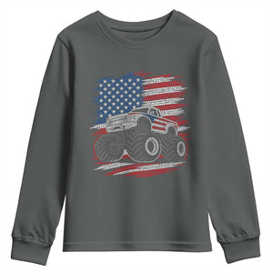 Patriotic Monster Truck Polka Dot Youth Sweatshirt Dot Day Gift