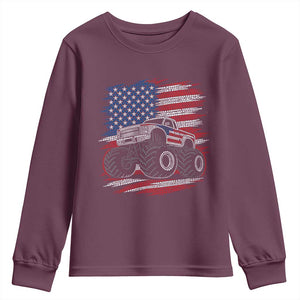 Patriotic Monster Truck Polka Dot Youth Sweatshirt Dot Day Gift