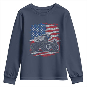 Patriotic Monster Truck Polka Dot Youth Sweatshirt Dot Day Gift