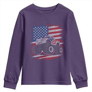 Patriotic Monster Truck Polka Dot Youth Sweatshirt Dot Day Gift