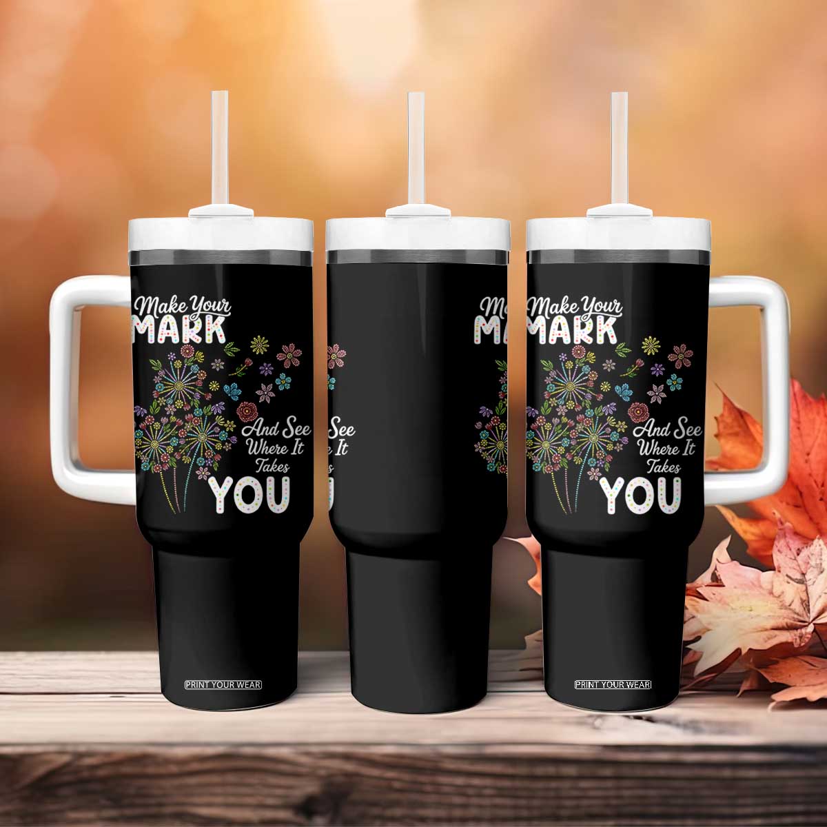 Happy Dot Day Tumbler With Handle Make Your Mark And See Where It Takes You