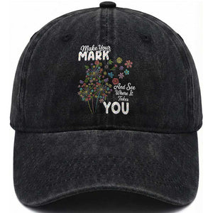 Happy Dot Day Washed Cotton Baseball Cap Make Your Mark And See Where It Takes You