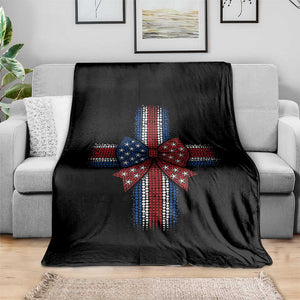 Dot Day Christian Throw Blanket Patriotic Polka Dot Cross