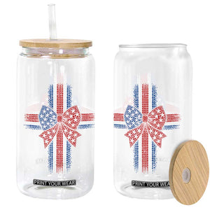 Dot Day Christian Glass Can Patriotic Polka Dot Cross
