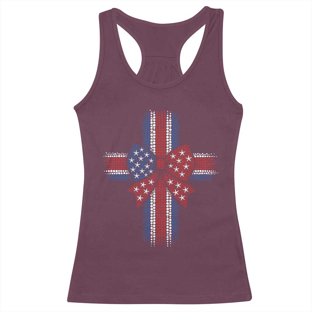 Dot Day Christian Racerback Tank Top Patriotic Polka Dot Cross