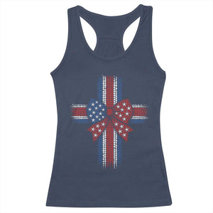 Dot Day Christian Racerback Tank Top Patriotic Polka Dot Cross