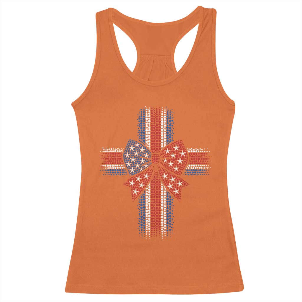 Dot Day Christian Racerback Tank Top Patriotic Polka Dot Cross