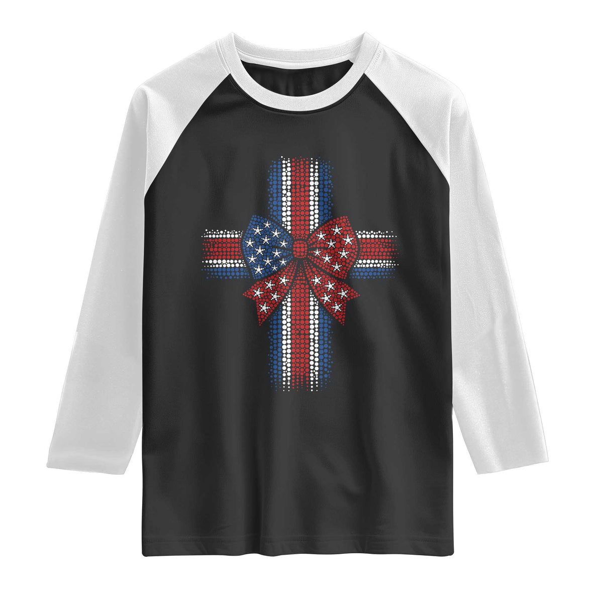 Dot Day Christian Raglan Shirt Patriotic Polka Dot Cross