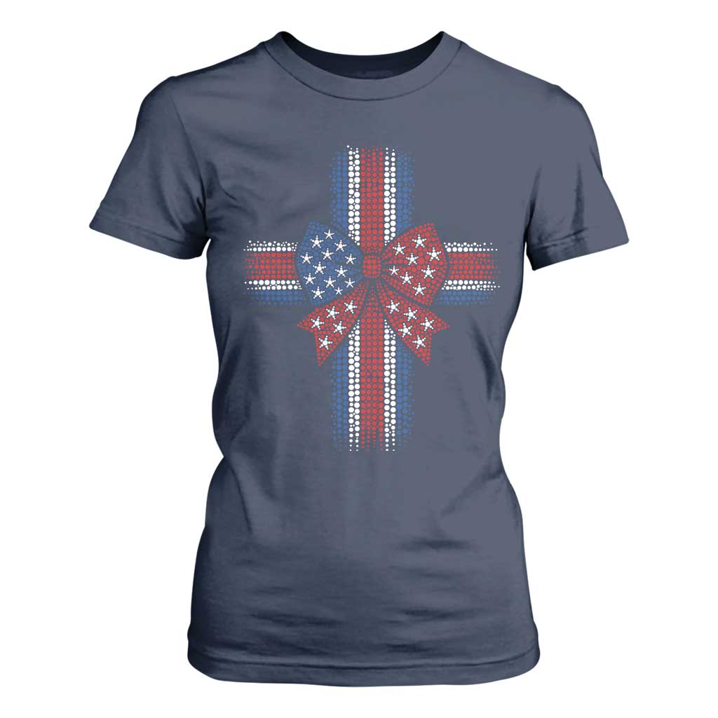 Dot Day Christian T Shirt For Women Patriotic Polka Dot Cross