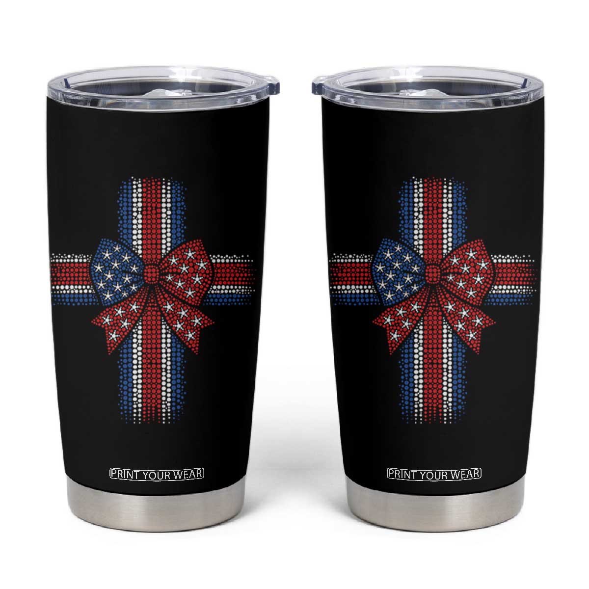 Dot Day Christian Tumbler Cup Patriotic Polka Dot Cross