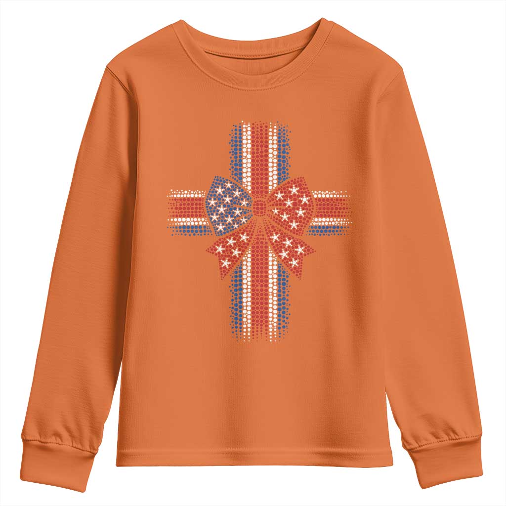 Dot Day Christian Youth Sweatshirt Patriotic Polka Dot Cross