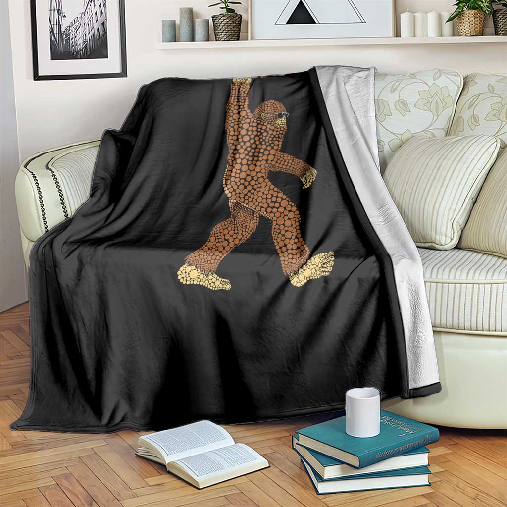 Funny Polka Dot Bigfoot Rock On Throw Blanket Dot Day Gift