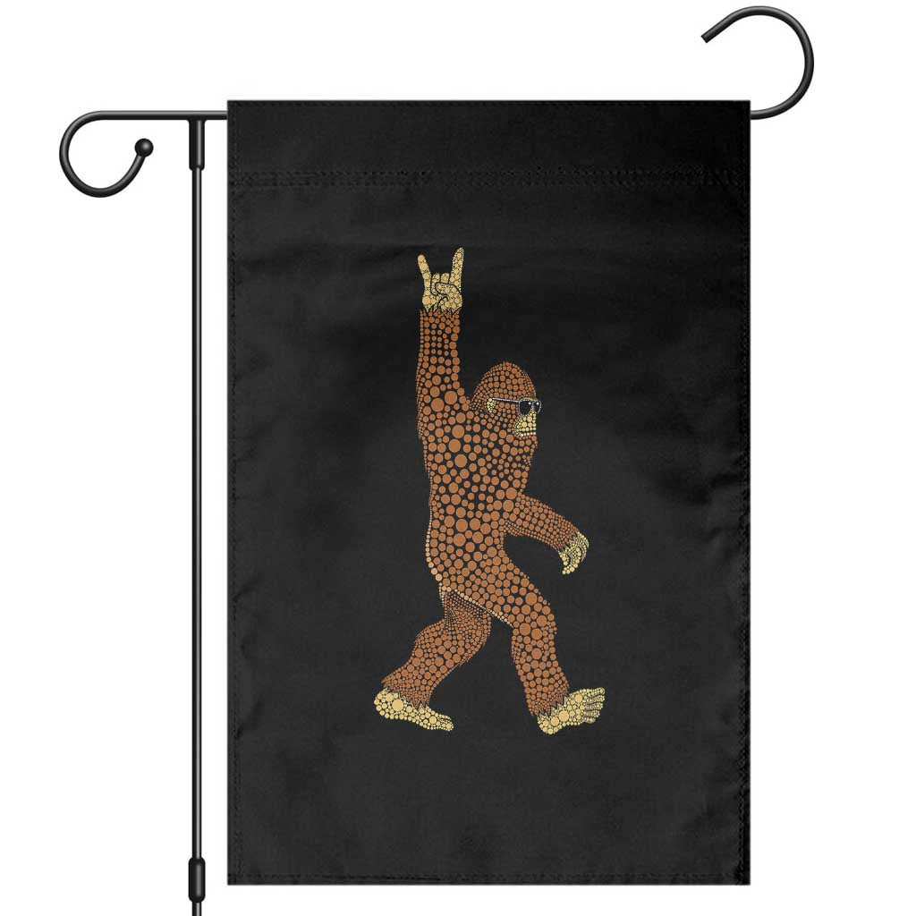 Funny Polka Dot Bigfoot Rock On Garden Flag Dot Day Gift TS12 Black Print Your Wear