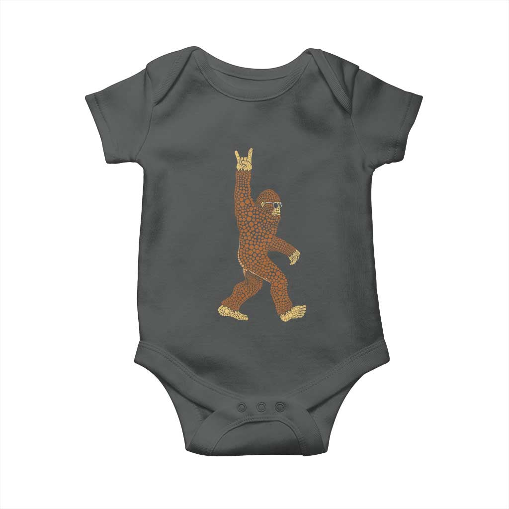 Funny Polka Dot Bigfoot Rock On Baby Onesie Dot Day Gift