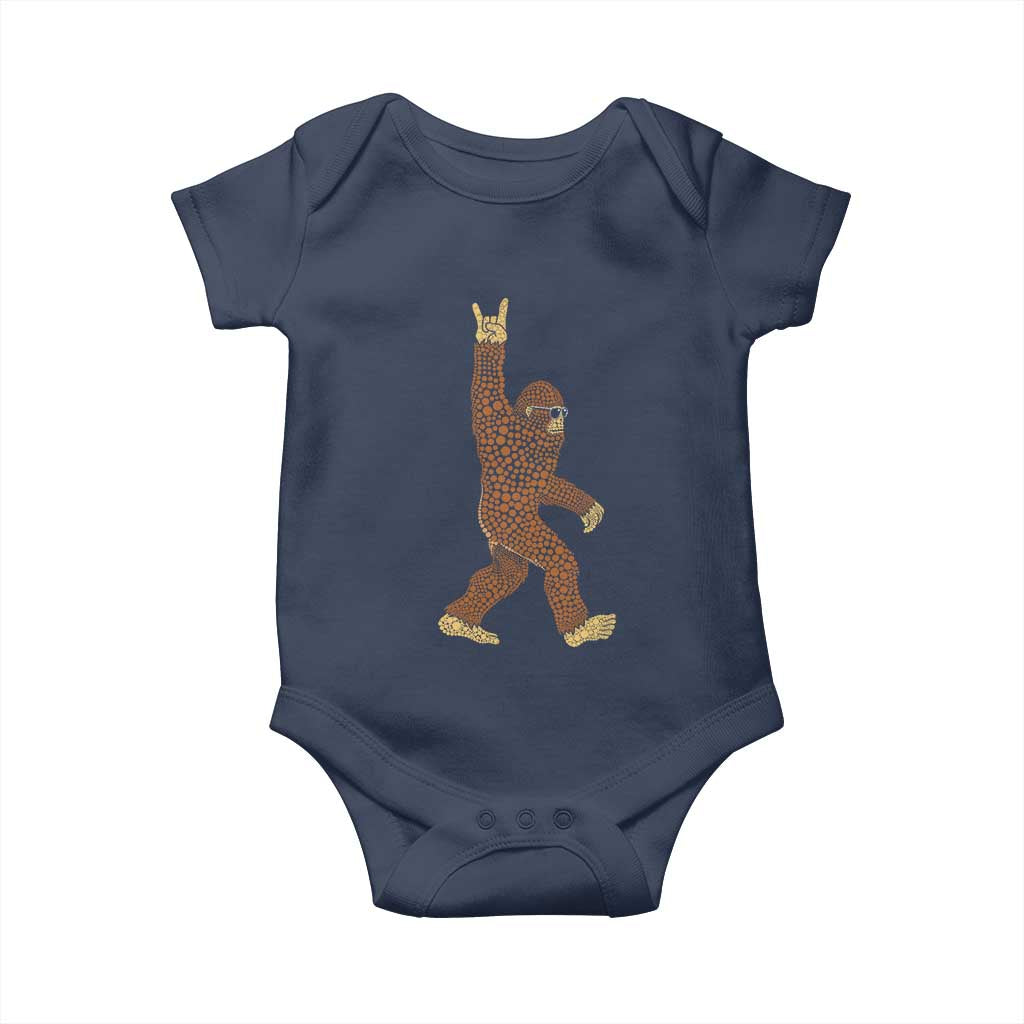 Funny Polka Dot Bigfoot Rock On Baby Onesie Dot Day Gift