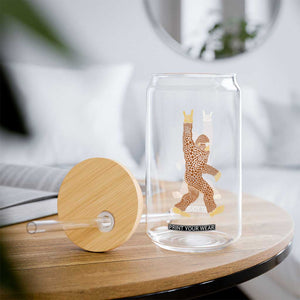 Funny Polka Dot Bigfoot Rock On Glass Can Dot Day Gift